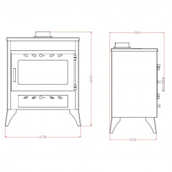 Poêle à bois - AIRE Capri 12,7 kW - rendement 78 % - volume chauffé 315 m³ - Eider Biomasa