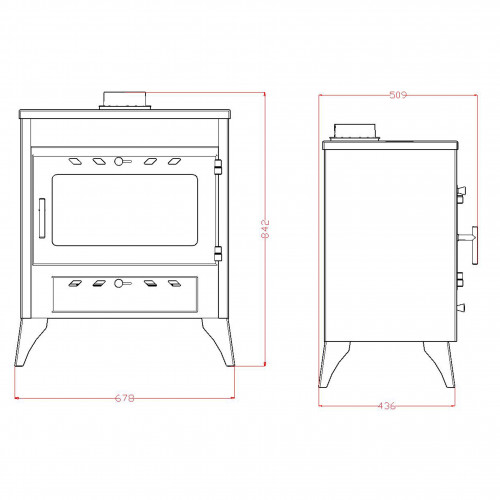 Poêle à bois - AIRE Capri 12,7 kW - rendement 78 % - volume chauffé 315 m³ - Eider Biomasa