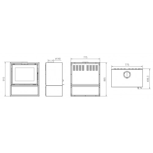 Poêle à bois - AIRE Sunny 11,8 kW - rendement 78 % - 295 m³ - Eider Biomasa