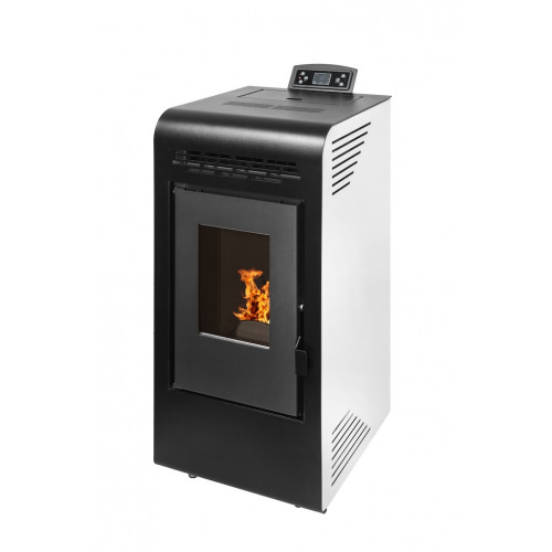 Poêle à granulés - AIRE Power 9 - 8,99 kW - jusqu’à 210 m³ - réservoir 15 kg - blanc - Eider Biomasa