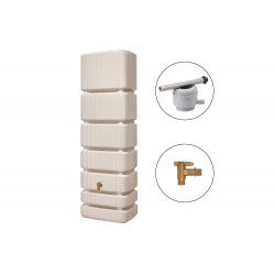 Kit récupérateur d’eau de pluie mural Garantia Slim 350 L sable - collecteur et robinet inclus - GRAF