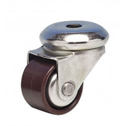 Roulette Miniforte pivotante à œil - Ø 8 mm en nylon marron Ø 30 mm - charge 45 kg de marque GUITEL POINT M, référence: J10128500