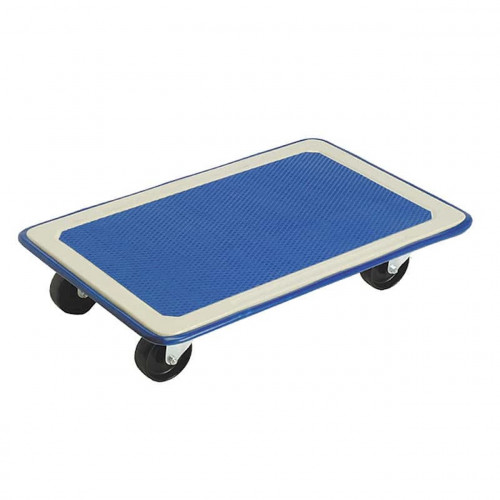 Plateau roulant en acier peint 750 x 490 mm - charge 150 kg - roues nylon 100 mm - GUITEL POINT M