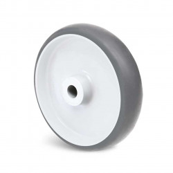 Roue en caoutchouc gris - Ø 80 mm - moyeu lisse 10 x 28 mm - charge 60 kg de marque GUITEL POINT M, référence: J10129700