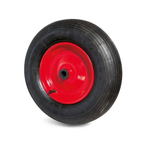 Roue de brouette pneumatique - Ø 400 x 94 mm - jante tôle rouge - roulement à rouleaux - charge 200 kg - GUITEL POINT M