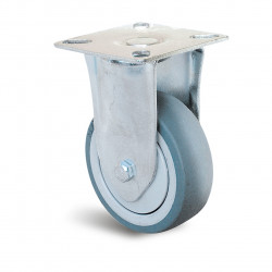 Roulette fixe à platine en caoutchouc gris Ø 75 mm - charge 60 kg de marque GUITEL POINT M, référence: J10132400