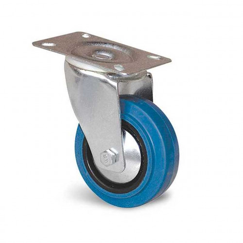 Roulette pivotante à platine en Manulastic bleu Ø 80 mm - charge 80 kg - GUITEL POINT M
