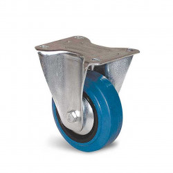 Roulette fixe à platine en Manulastic bleu - Ø 80 mm - charge 80 kg de marque GUITEL POINT M, référence: J10132700