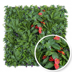 Mur végétal artificiel - Tropica -l 1 x 1 m - occultation 99 % - clips intégrés de marque France Green, référence: J10133400