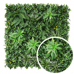 Mur végétal artificiel - Exotic - 1 x 1 m - occultation 99 % - clips intégrés de marque Lm Green, référence: J10133700