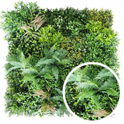 Mur végétal artificiel - Oxygène - 1 x 1 m - occultation 99 % - clips intégrés de marque Lm Green, référence: J10134000