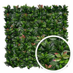 Feuillage artificiel - imitation Photinia - 1 x 1 m - occultation 90 % - clips intégrés de marque Lm Green, référence: J10134700