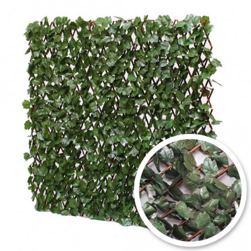 Treillis extensible - avec feuillage artificiel imitation lierre - hauteur 1 m - largeur 3 m - Lm Green
