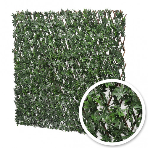 Treillis extensible - avec feuillage artificiel imitation vigne vierge - hauteur 1 m - largeur 2m - Lm Green