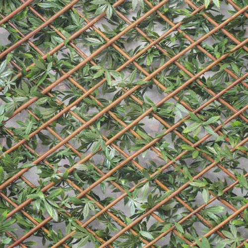Treillis extensible - avec feuillage artificiel imitation vigne vierge - hauteur 1 m - largeur 2m - Lm Green