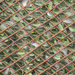Treillis extensible - avec feuillage artificiel imitation laurier amande - hauteur 1 m - largeur 3 m - France Green