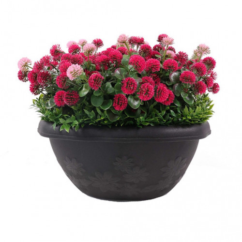 Jardinière artificielle - fleurs roses - 40 x 35 cm - bac et attaches inclus - France Green