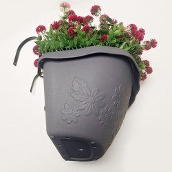 Jardinière artificielle - fleurs roses - 40 x 35 cm - bac et attaches inclus - Lm Green