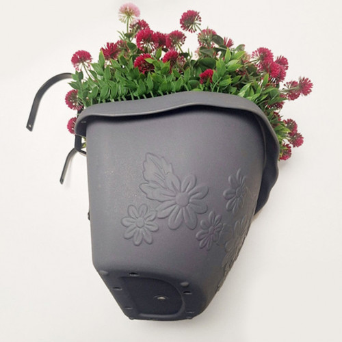 Jardinière artificielle - fleurs roses - 40 x 35 cm - bac et attaches inclus - France Green