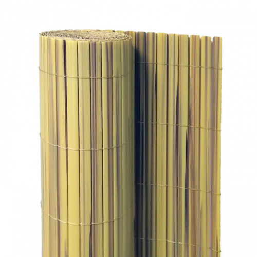 Canisse PVC - imitation bambou double face 1,20 x 3 m - occultation 90 % - lattes 16 mm - Lm Green