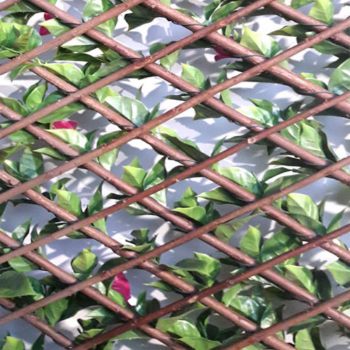 Treillis extensible - avec feuillage artificiel imitation bougainvillier - hauteur 1 m - largeur 2m - Lm Green