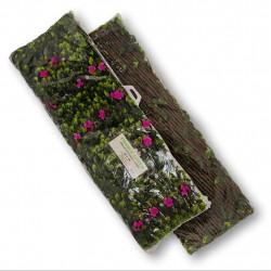 Treillis extensible - avec feuillage artificiel imitation bougainvillier - hauteur 1 m - largeur 3m - Lm Green