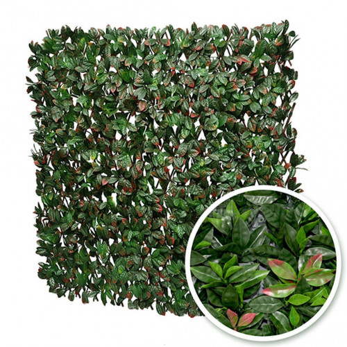 Treillis extensible - avec feuillage artificiel imitation photinia - 1 x 2 m - France Green