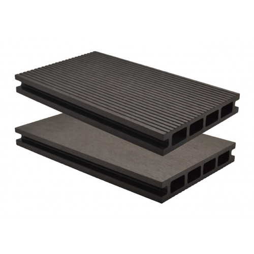 Pack de lames de terrasse composite - XTRA - 1,5 m² - Réversibles lisses et striées - Clips de fixation inclus - LAMEO