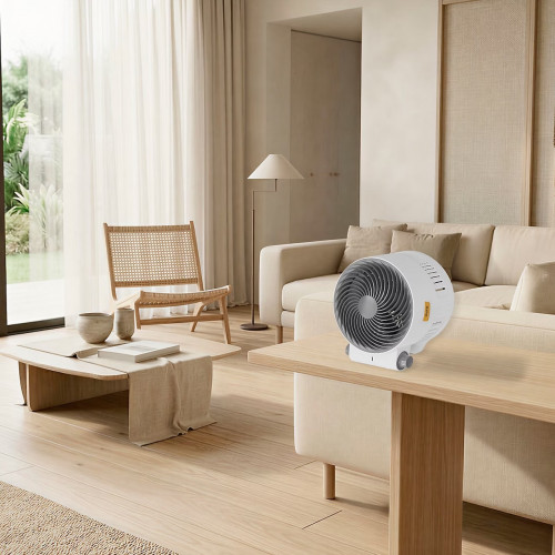 Chauffage soufflant et ventilateur - Omnia - 2000 W - 3 modes - Thermostat réglable - Sécurité anti-basculement - Blanc et gris - Supra