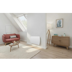 Radiateur électrique - LAVAROC - Inertie pierre de lave naturelle - 1500 W - Horizontal - Blanc - Programmable - Connecté - Déte - Noirot