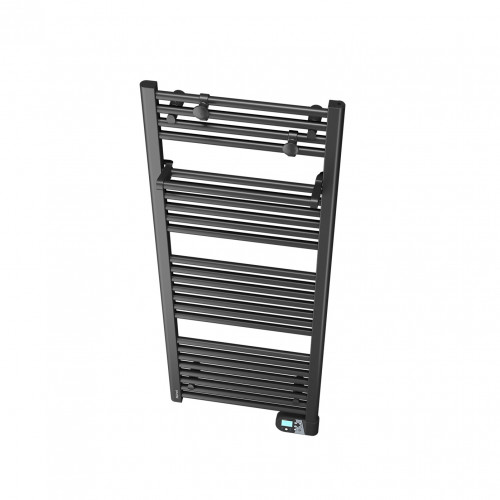 Sèche-serviettes électrique - Inertie fluide - 500 W - Vertical - Noir - Programmable - Fonction Boost - Détection fenêtre ouver - Noirot