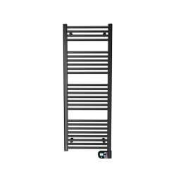 Sèche-serviettes électrique - FLOBAIN II - Inertie fluide - 750 W - Vertical - Noir - Programmable - Fonction Boost - Détection de marque Noirot, référence: B10141400