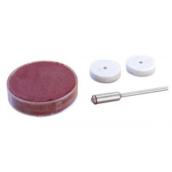 Pâte à polir + 1 feutre + porte-disques roue Ø 22 mm de marque MAXICRAFT, référence: B1790500