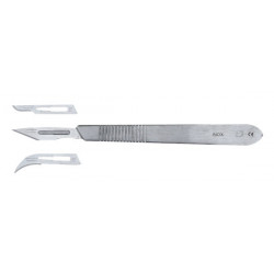 Scalpel tout inox avec assortiment de 3 lames - MAXICRAFT