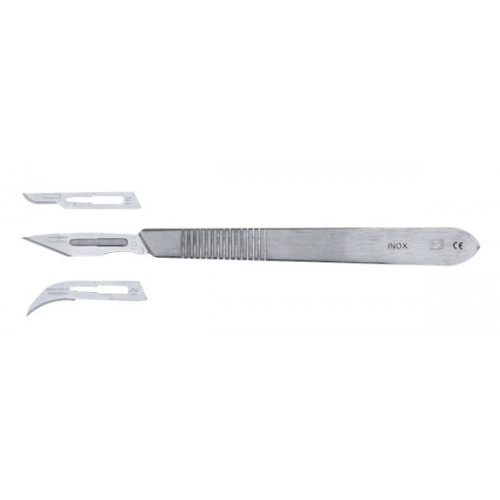 Scalpel tout inox avec assortiment de 3 lames - MAXICRAFT