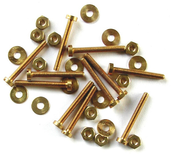 10 vis 1020 mm + 10 rondelles + 10 écrous Ø 2 5 mm