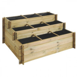 Carré potager 3 étages bois autoclave - 371L de marque Jardipolys, référence: J1832500