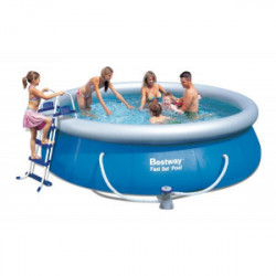 Piscine Ronde "Fast Set" Ø366 x 91 cm + filtre + échelle - BESTWAY