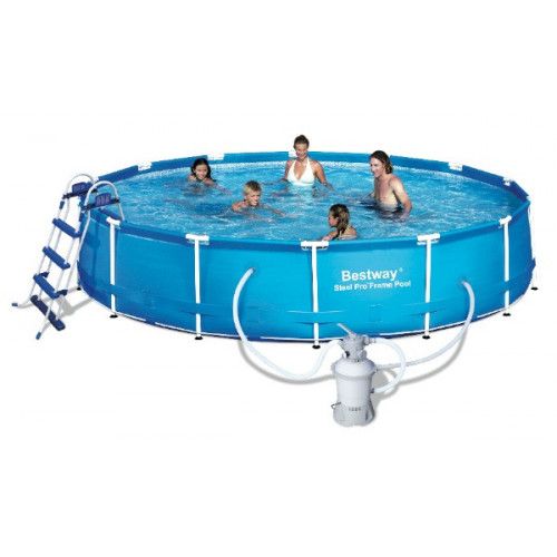 KIT Piscine ronde "Steel Frame" Ø457 x 91cm + filtre à sable - BESTWAY