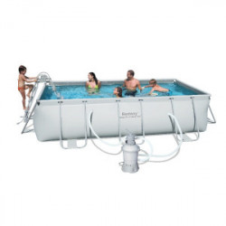 KIT Piscine "Steel Frame" 404 x 201 x 100cm + filtre à sable - BESTWAY