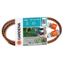 Kit de branchement d'arrosage : Tuyau Flex 1,5m + raccords de marque GARDENA, référence: J1886500