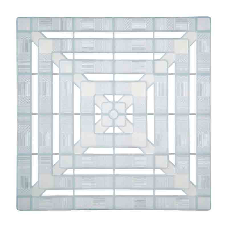 Caillebotis plastique - Blanc translucide 56 x 56 cm