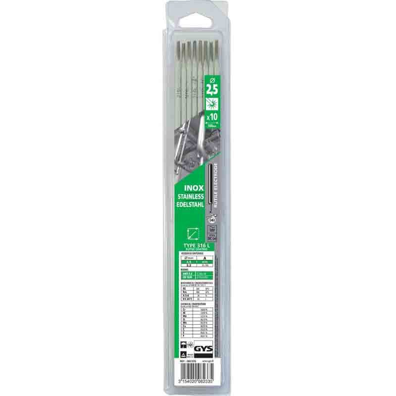 10 Electrodes inox Ø 2,5 mm