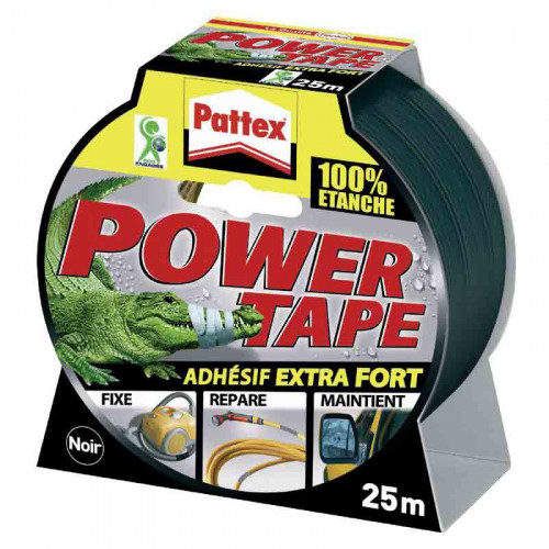 Pattex Ruban adhésif extra fort Power Tape noir, 25M 