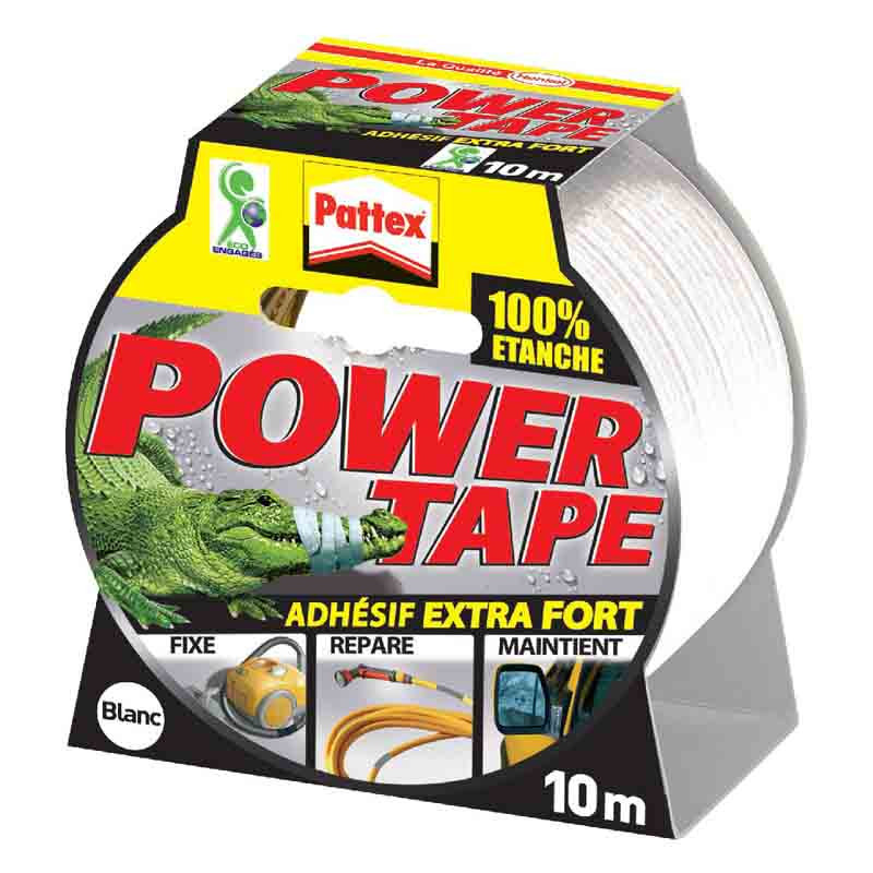 Adhésif super puissant "Power tape" Blanc - 50 mm x 10 m