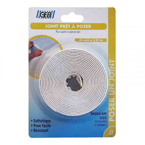 Geb Joint d'étanchéité préformé 40 mmx 3,35 m - Blanc