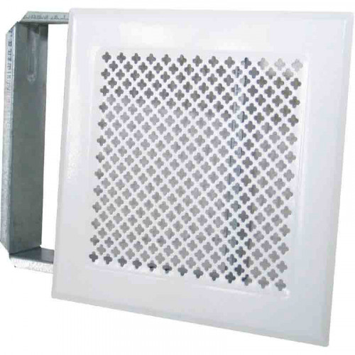 Grille de cheminée avec précadre 170 x 170 mm couleur blanche - Dmo