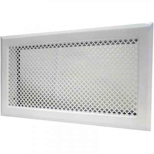 Grille de cheminée avec précadre 345 x 195 mm couleur blanc - Dmo