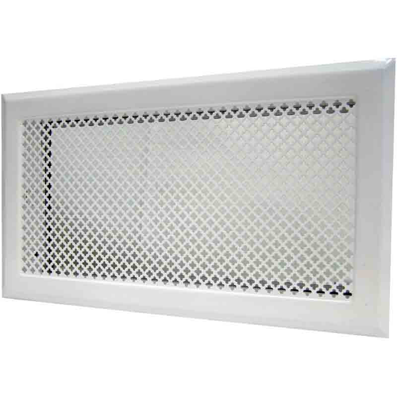 Grille de cheminée avec précadre 345 x 195 mm couleur blanc