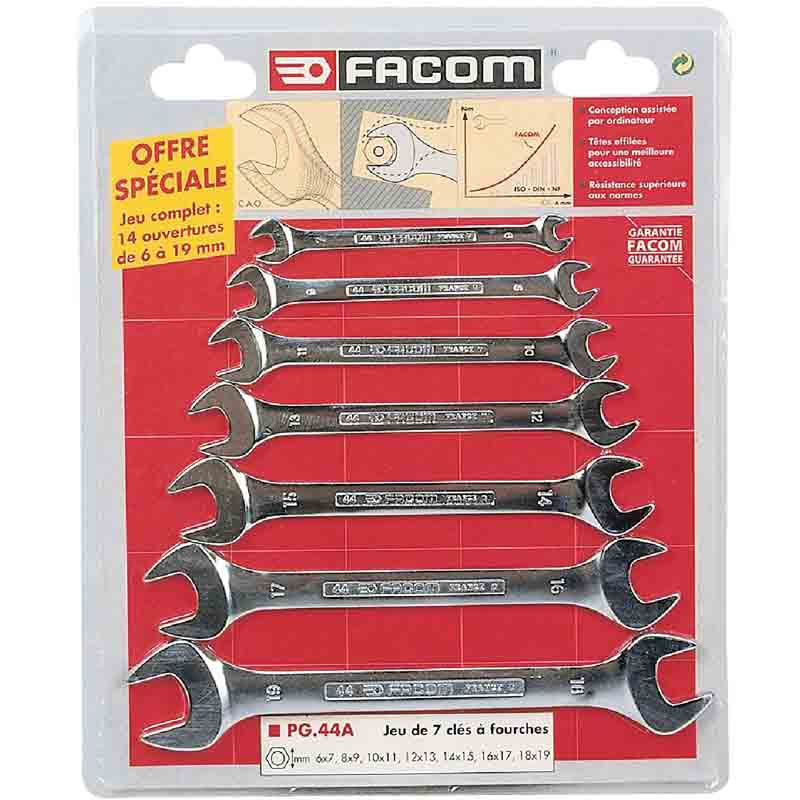 Coffret de 7 Clés à Fourches FACOM 44.J7PB 14 ouvertures de 6 à 19mm - vue 4